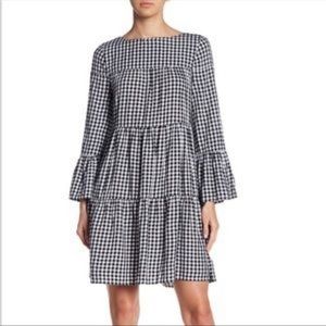 Beach Lunch Lounge Gianna Gingham Tiered Mini Dress Size S